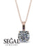 Hidden Halo Cushion Diamond Necklace - Alivia No. 62