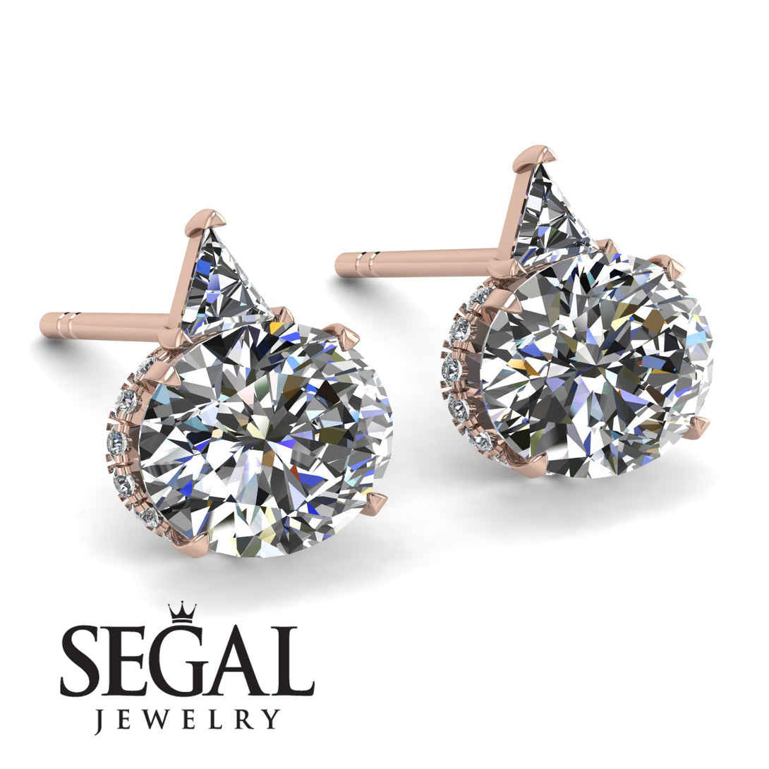 Hidden Halo Diamond Earrings - Rosalie No. 2