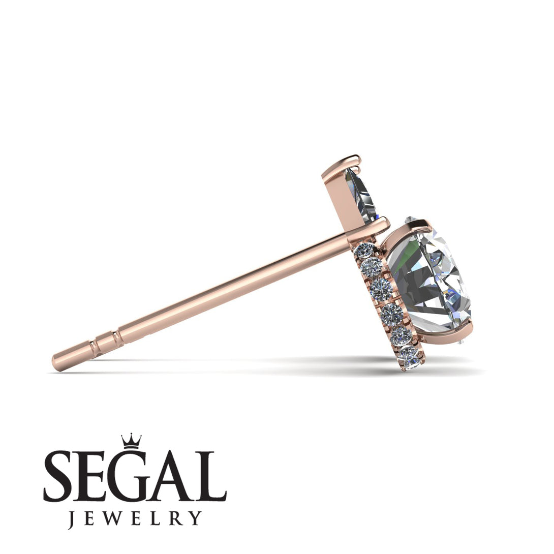 Hidden Halo Diamond Earrings - Rosalie No. 2