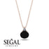 Hidden Halo Black Diamond Necklace - Rosalie No. 8