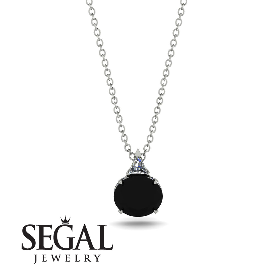 Hidden Halo Black Diamond Necklace - Rosalie No. 9