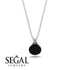 Hidden Halo Black Diamond Necklace - Rosalie No. 9