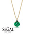 Hidden Halo Emerald Necklace - Rosalie No. 4