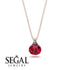 Hidden Halo Ruby Necklace - Rosalie No. 11