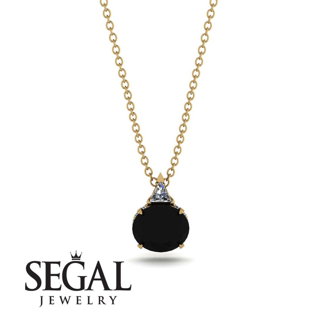 Hidden Halo Black Diamond Necklace - Rosalie No. 7