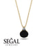 Hidden Halo Black Diamond Necklace - Rosalie No. 7