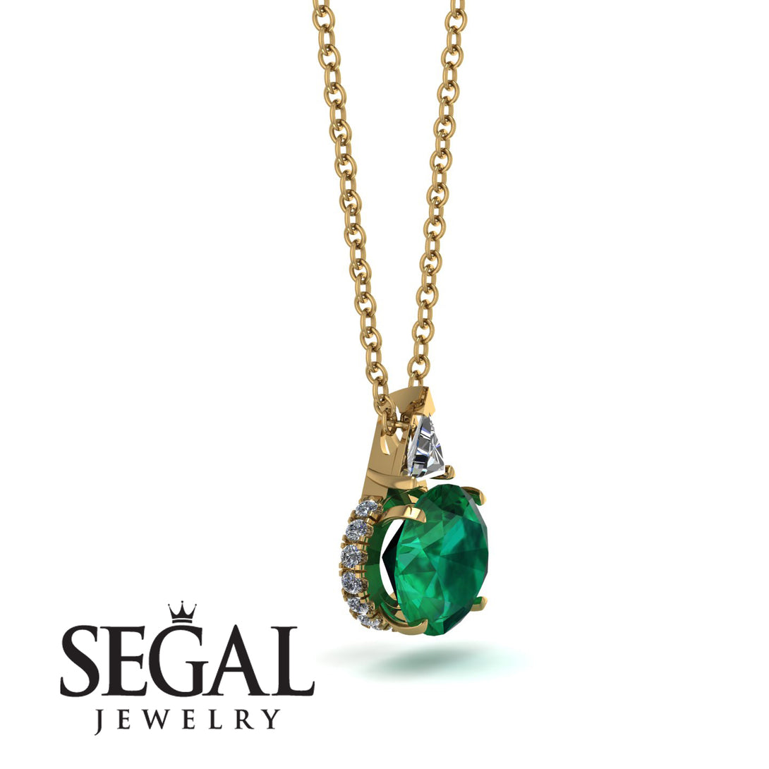 Hidden Halo Emerald Necklace - Rosalie No. 4