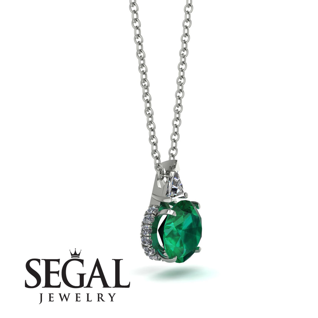 Hidden Halo Emerald Necklace - Rosalie No. 6