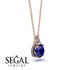 Hidden Halo Sapphire Necklace - Rosalie No. 14