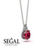 Hidden Halo Ruby Necklace - Rosalie No. 12