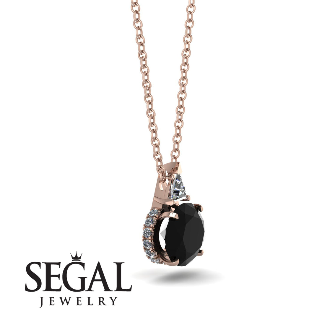 Hidden Halo Black Diamond Necklace - Rosalie No. 8
