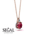 Hidden Halo Ruby Necklace - Rosalie No. 11