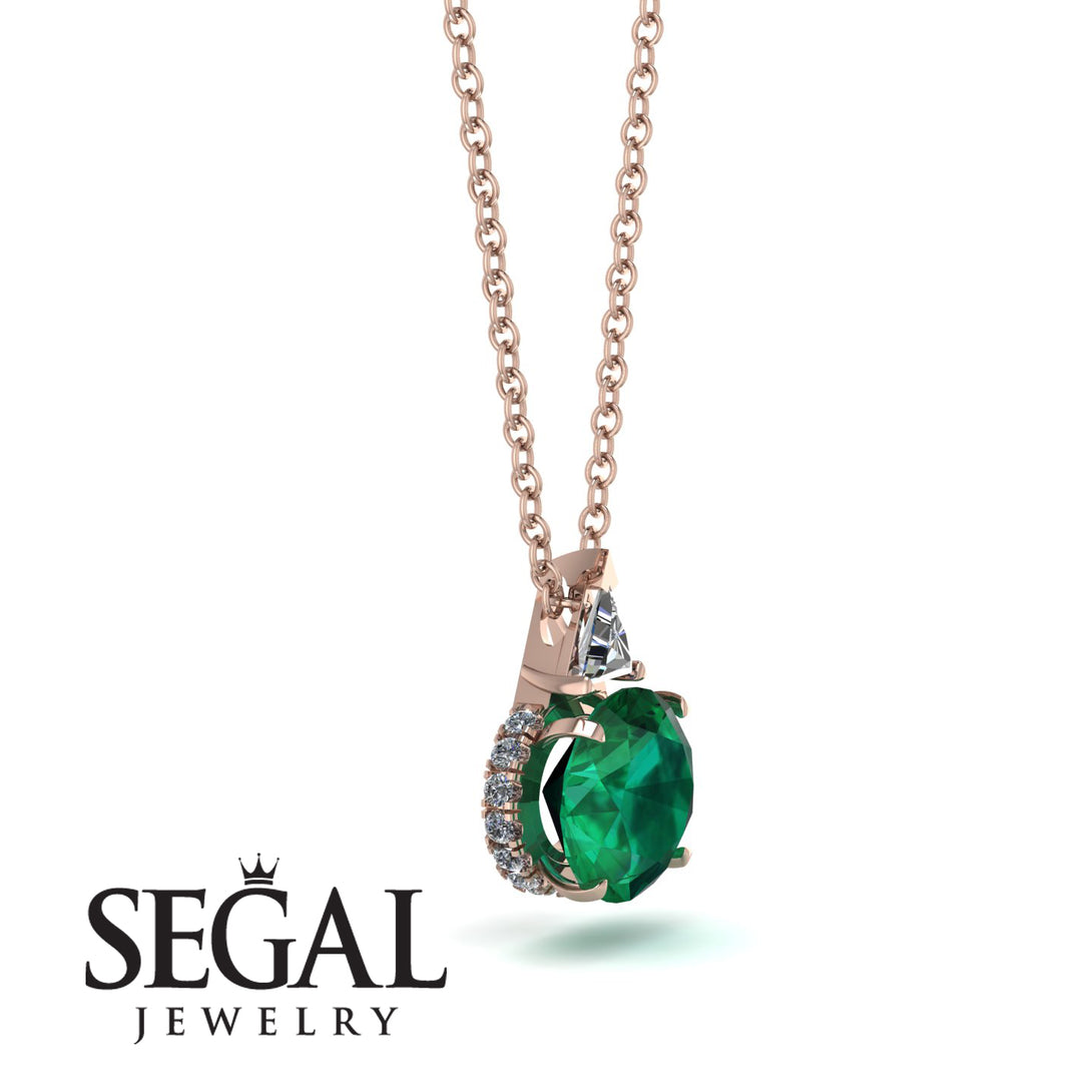 Hidden Halo Emerald Necklace - Rosalie No. 5