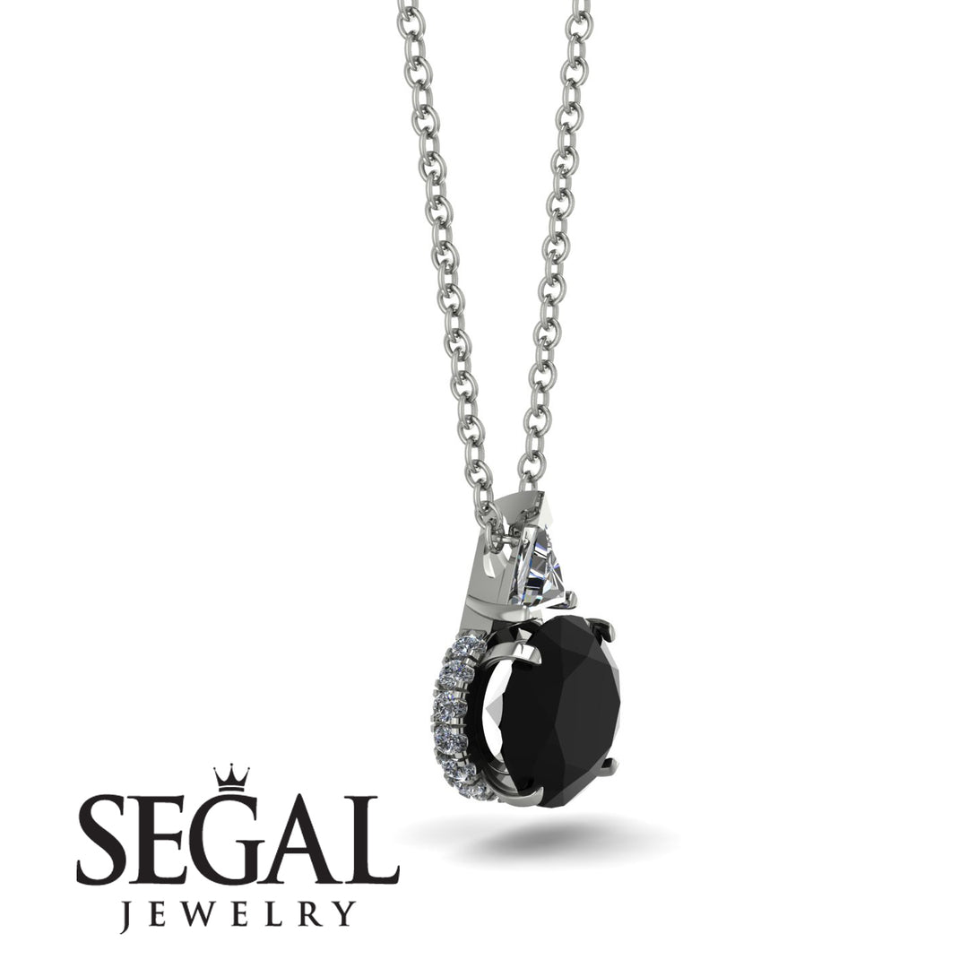 Hidden Halo Black Diamond Necklace - Rosalie No. 9
