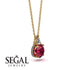 Hidden Halo Ruby Necklace - Rosalie No. 10