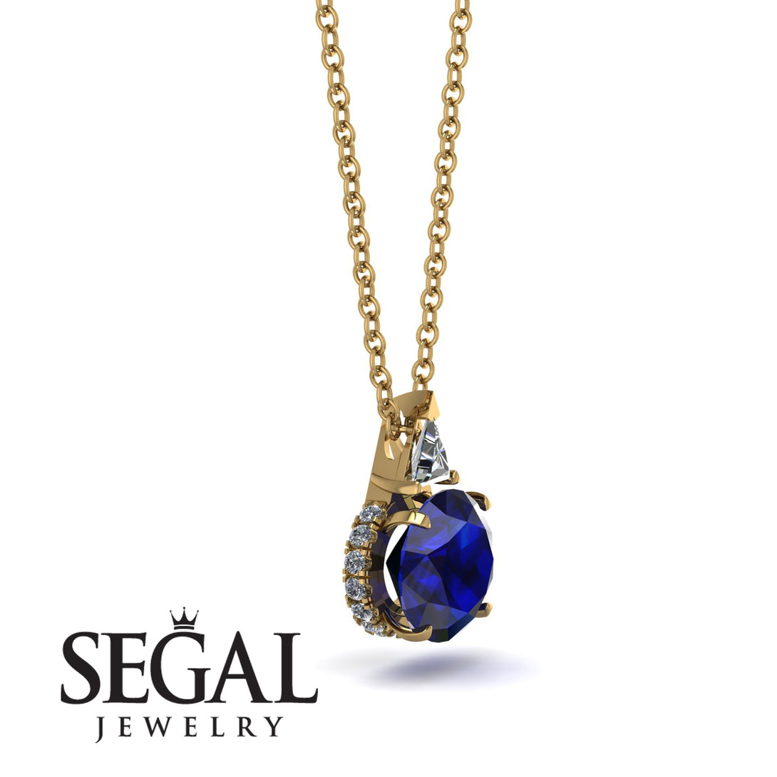 Hidden Halo Sapphire Necklace - Rosalie No. 13