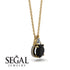 Hidden Halo Black Diamond Necklace - Rosalie No. 7