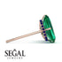 Hidden Halo Emerald Cut Emerald Earrings - Vanessa No. 65 image 2