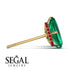 Hidden Halo Emerald Cut Emerald Earrings - Vanessa No. 49
