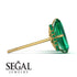 Hidden Halo Emerald Cut Emerald Earrings - Vanessa No. 19