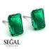 Hidden Halo Emerald Cut Emerald Earrings - Vanessa No. 21 image 3