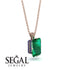 Hidden Halo Emerald Cut Emerald Necklace - Vanessa No. 65 image 2