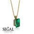 Hidden Halo Emerald Cut Emerald Necklace - Vanessa No. 4 image 2