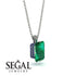 Hidden Halo Emerald Cut Emerald Necklace - Vanessa No. 66 image 2