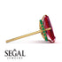 Hidden Halo Emerald Cut Ruby Earrings - Vanessa No. 25