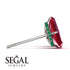 Hidden Halo Emerald Cut Ruby Earrings - Vanessa No. 27 image 2
