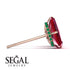 Hidden Halo Emerald Cut Ruby Earrings - Vanessa No. 26