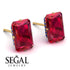 Hidden Halo Emerald Cut Ruby Earrings - Vanessa No. 70 image 3