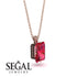 Hidden Halo Emerald Cut Ruby Necklace - Vanessa No. 41 image 2