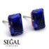 Hidden Halo Emerald Cut Sapphire Earrings - Vanessa No. 60 image 3