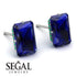 Hidden Halo Emerald Cut Sapphire Earrings - Vanessa No. 30 image 3