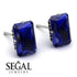 Hidden Halo Emerald Cut Sapphire Earrings - Vanessa No. 45 image 3
