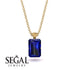 Hidden Halo Emerald Cut Sapphire Necklace - Vanessa No. 58 image 9