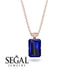 Hidden Halo Emerald Cut Sapphire Necklace - Vanessa No. 14 image 9