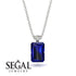 Hidden Halo Emerald Cut Sapphire Necklace - Vanessa No. 75 image 9