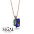 Hidden Halo Emerald Cut Sapphire Necklace - Vanessa No. 29 image 2