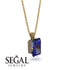 Hidden Halo Emerald Cut Sapphire Necklace - Vanessa No. 13 image 2