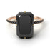 Two Tones Hidden Halo Emerald Cut Black Diamond Engagement Ring - Vanessa No. 79