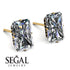 Hidden Halo Emerald Cut Diamond Earrings - Vanessa No. 31 image 3