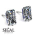 Hidden Halo Emerald Cut Diamond Earrings - Vanessa No. 63
