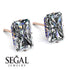 Hidden Halo Emerald Cut Diamond Earrings - Vanessa No. 62