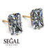 Hidden Halo Emerald Cut Diamond Earrings - Vanessa No. 1 image 3