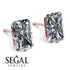 Hidden Halo Emerald Cut Diamond Earrings - Vanessa No. 47