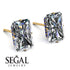 Hidden Halo Emerald Cut Diamond Earrings - Vanessa No. 61