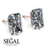 Hidden Halo Emerald Cut Diamond Earrings - Vanessa No. 2 image 3