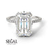 Hidden Halo Emerald Cut Diamond Engagement Ring - Vanessa No. 3